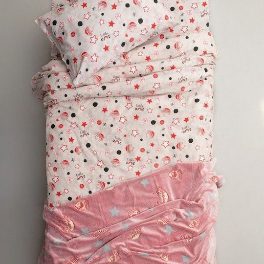 Palamaiki Bettwäsche-Set Einzel Mit Gummizug Baumwolle BC6 Rot 100x200cm 3Stück
