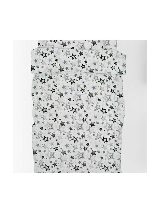 Dimcol Sheet Set Single Cotton Star 120 Grey 160x240cm 3pcs