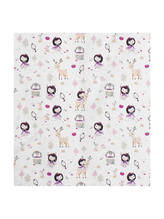 Dimcol Sheet Set Single Cotton Lily + Deer 179 White-Pink 160x240cm 2pcs