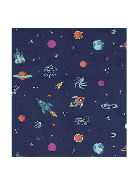 Dimcol Space Бебешки Чаршаф За Количка Памук с ластик Син 70x140бр