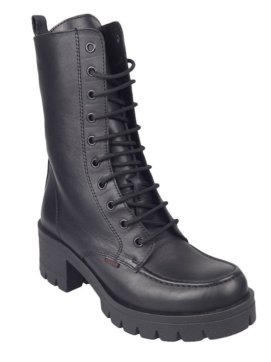 Leder Damen Knöchelstiefel Schwarz