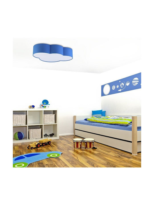 TK Lighting Cloud Multi Bulbs Kids Lighting Ceiling Light of Plastic 15W with Drive Size E27 In White Colour 13cm