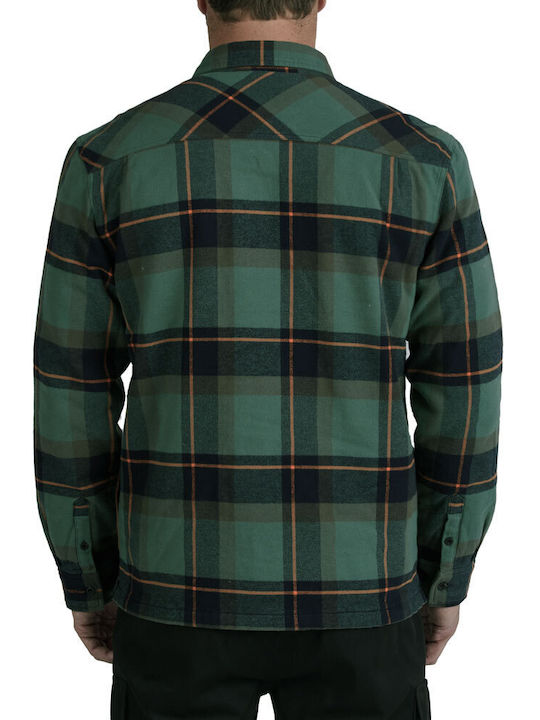 Salty Crew Men's Shirt Overshirt Long Sleeve Cotton Checked Green