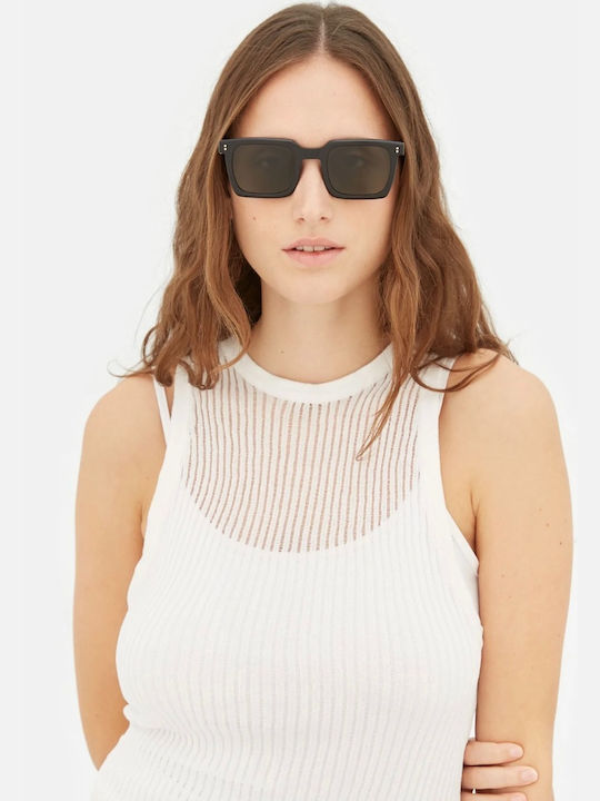 Retrosuperfuture Secolo Sunglasses with B4E Plastic Frame and Black Lens