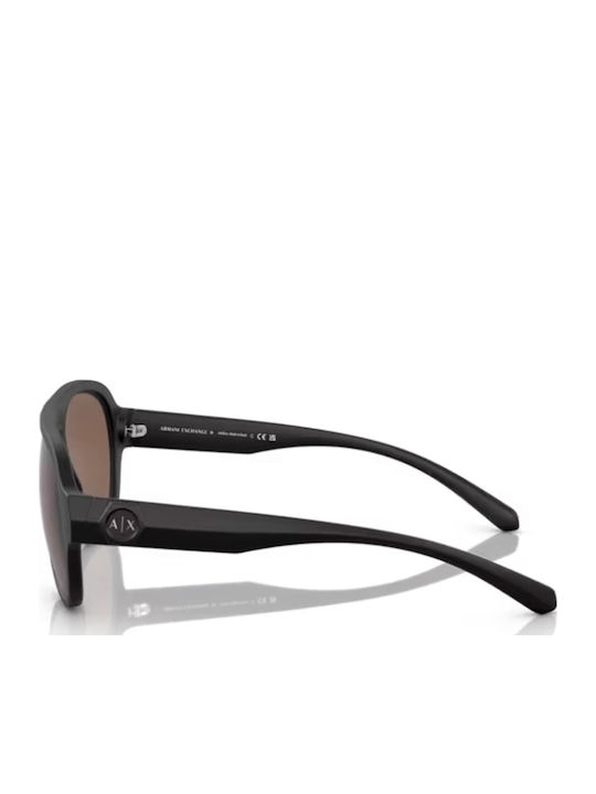 Armani Exchange Unisex Sunglasses With Black Horn-Rimmed Frame And Grey Lens AX4126SU 807873
