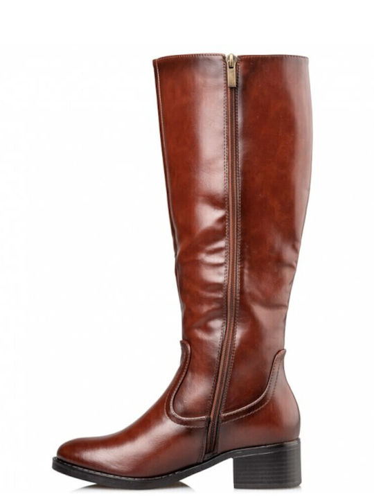 Leder Damenstiefel Camel