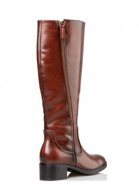 Leder Damenstiefel Camel