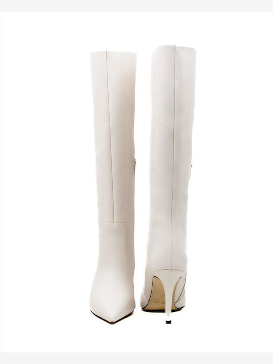 Γυναικείες Μπότες με Ψηλό Τακούνι Off White
