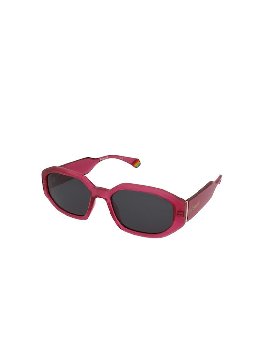 Polaroid Sonnenbrillen mit Rosa Rahmen und Gray Polarisiert Linse PLD6189/S 35J/M9