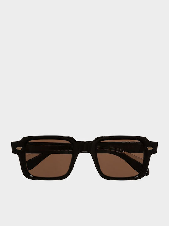 Unisex Sonnenbrille mit Schwarz Kunststoff Gestell und Braun Linse