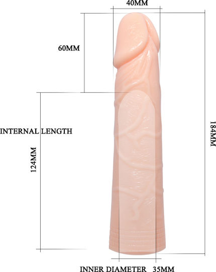 Baile Realistic Penis Sleeve Penis Extension Flesh 15.2cm