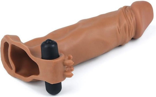 Lovetoy Pleasure X Tender Series Προέκταση Πέους με Δόνηση Brown 18.5cm