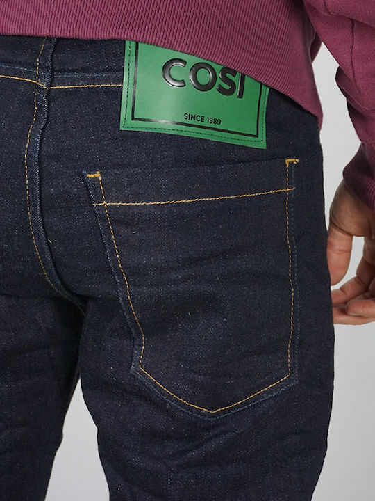 Chiaia5 Men's Jeans Pants Elastic with Loose Fit Navy Blue