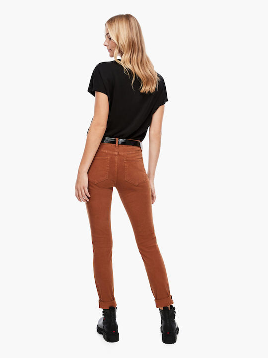 S.Oliver Blugi pentru femei Talie medie cu croială skinny Camel