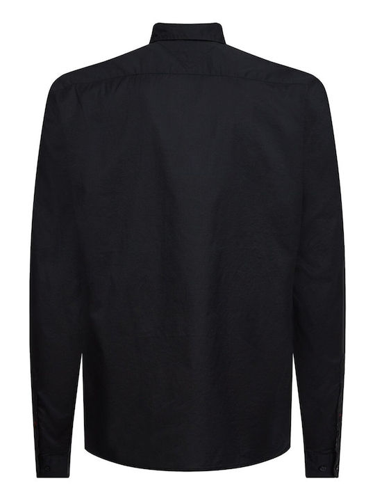 Long-sleeved Cotton Shirt Black