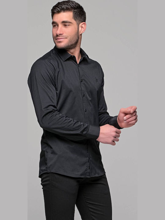 Valery Long-sleeved Cotton Shirt Black