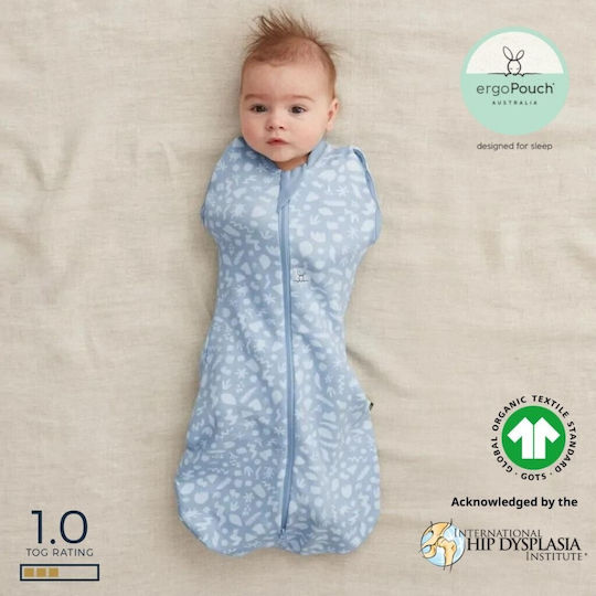 Ergo Pouch Пролетен Спален чувал Cocoon Swaddle Bag 1 Тог Синьо