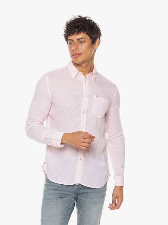 Pepe Jeans Cămașă Bărbătească Cu mânecă lungă Light Pink