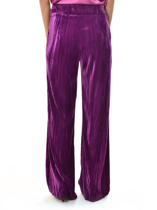 Twenty 29 Women's Velvet Trousers Flare Purple