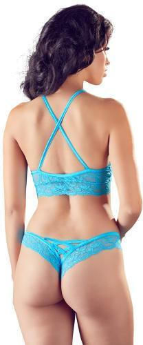 Cottelli Collection Sexy 2-piece Lace Bra Set Секси Комплект Бельо Blue 22136564111