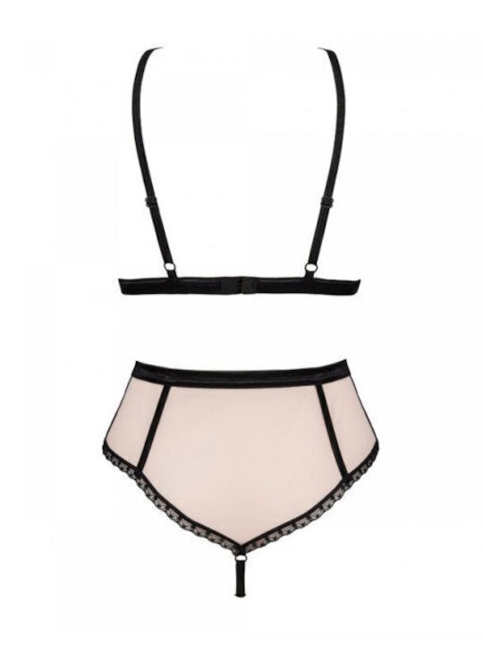 Obsessive Dantelat Set de Lenjerie Sutien cu Șir de caractere Roz Lilines