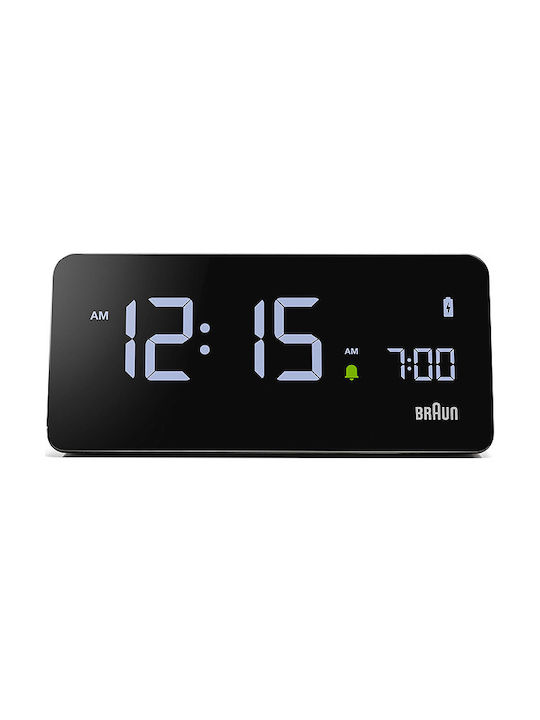 Braun BC21 BEU Tabletop Digital Clock with Alarm & Wireless Charging Black 67593