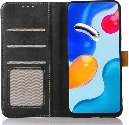 Strong Golden Clasp Wallet Synthetic Leather Black (Honor X8)