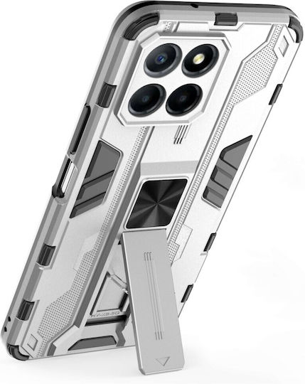 Shockproof Armor Umschlag Rückseite Kunststoff / Silikon Magnetisch Silber (Ehre X8)