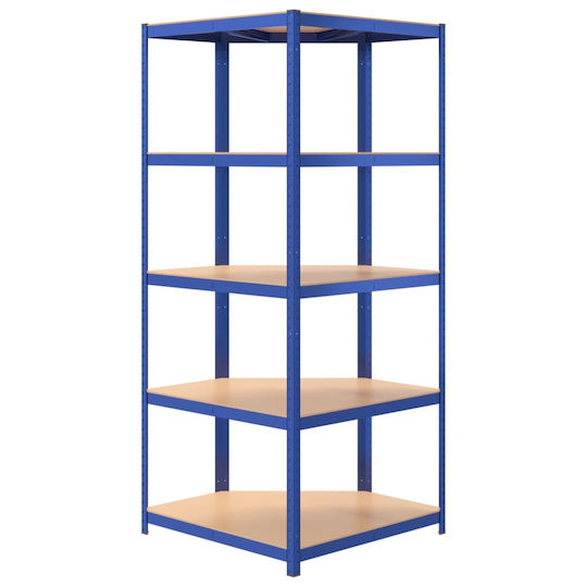 vidaXL Corner Dexion Shelf Galvanized 75x75x180cm with 5 Shelves Total Load Capacity 875kg