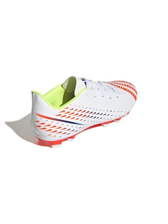 adidas Predator Edge.4 FxG Low Football Shoes with Cleats Cloud White / Solar Yellow / Power Blue