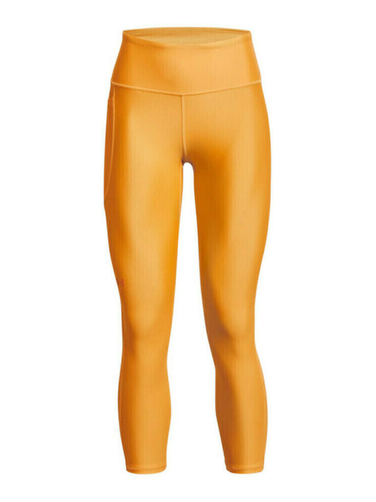 Heat Gear 7/8 Women's Cropped Training Legging Shiny & High Waisted Yellow