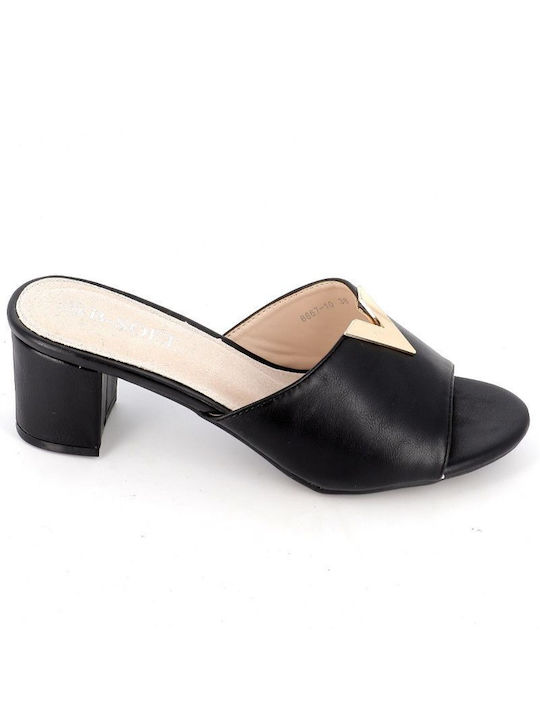 B-Soft Mules cu Chunky Scăzut Toc în Negru Culoare