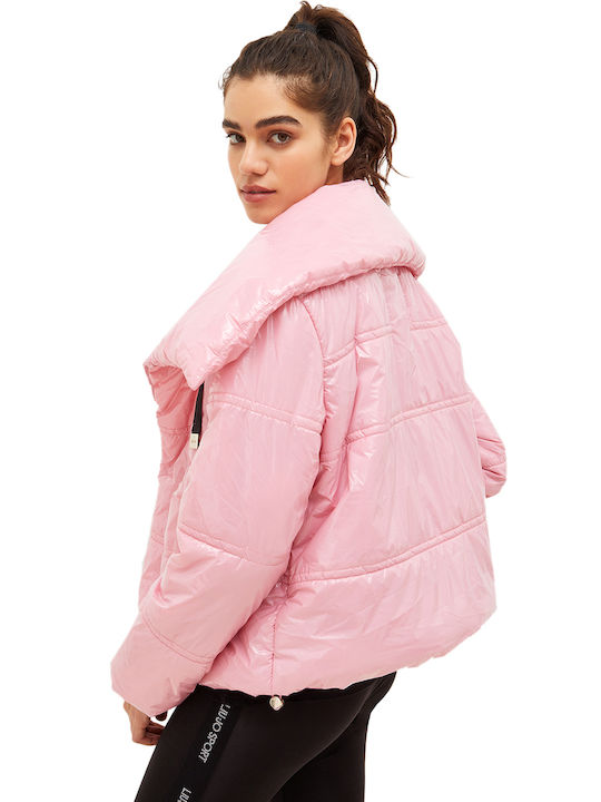 Liu Jo Women's Short Puffer Jacket for Winter Pink