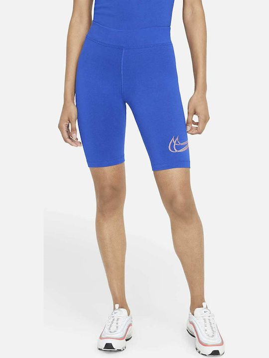 Sportswear Training Γυναικείο Ποδηλατικό Κολάν Ψηλόμεσο Μπλε