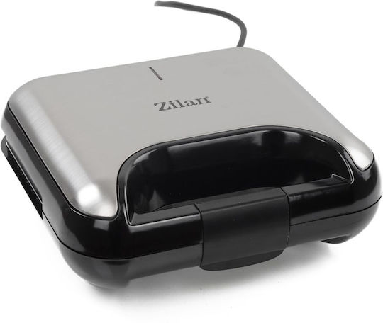 Zilan Τοστιέρα με Αποσπώμενες Πλάκες για 2 Τοστ 800W Inox
