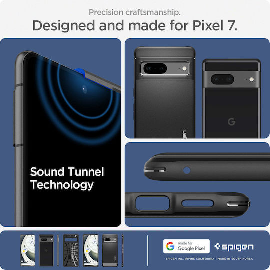 Spigen Rugged Armor Back Cover Σιλικόνης 2mm Matte Black (Google Pixel 7)