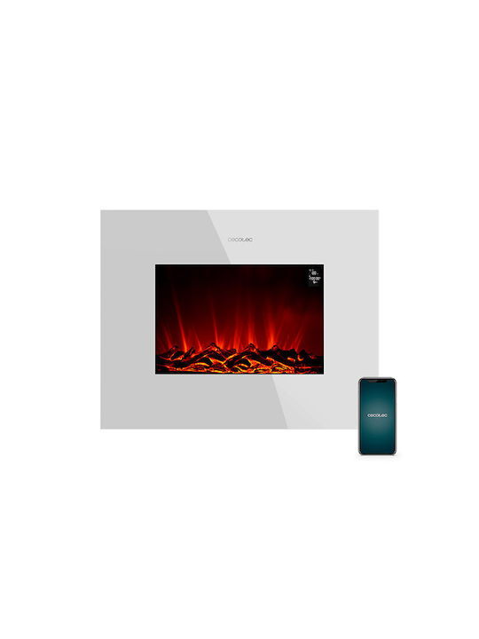 Cecotec Readywarm 2690 Flames Connected White 05828 Montat pe perete Șemineu electric 2000W 66x52cm Alb