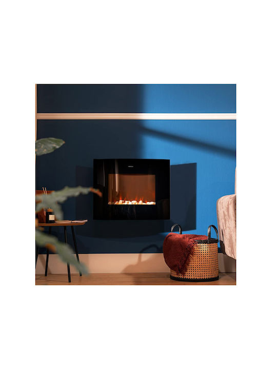 Cecotec 2250 Curved Flames Connected Wandmontiert Elektrischer Kamin 2000W 60x46.5cm Schwarz