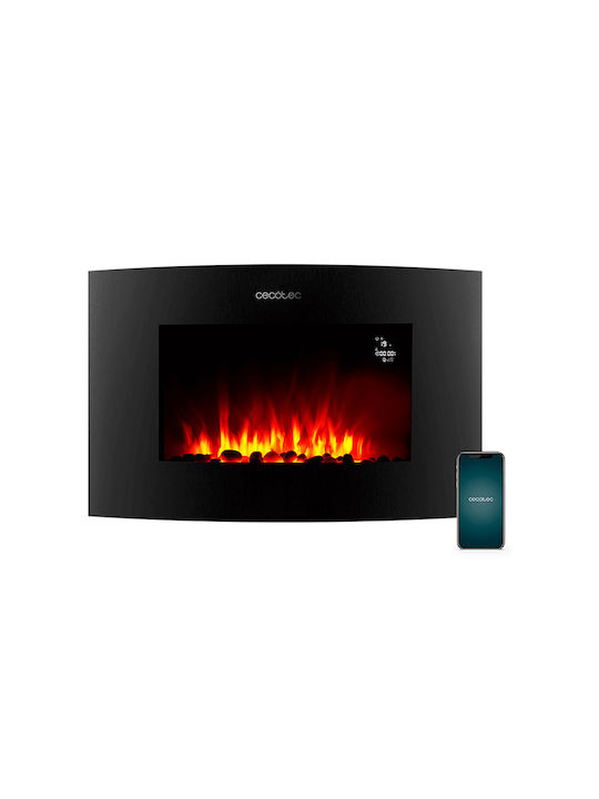 Cecotec Ready Warm 3550 Curved Flames Connected Επιτοίχιο Ηλεκτρικό Τζάκι 2000W 90x56cm Μαύρο