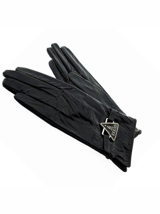 Guess Schwarz Leder Handschuhe