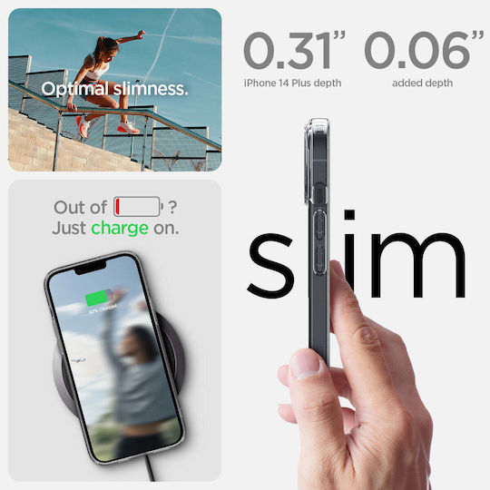 Spigen Quartz Hybrid Umschlag Rückseite Silikon Matte Clear (iPhone 14 Plus)