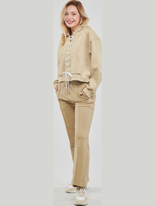 Sweatpants Flared Beige