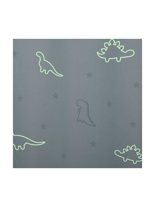 Atmosphera Kids Grommet Top Blackout Glow-in-the-Dark Curtain Dino Light Blue 127372D 140x250cm
