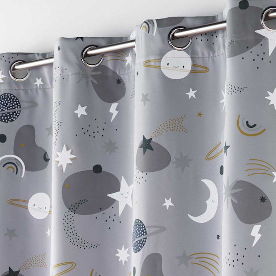 Douceur d'Intérieur Kids Grommet Top Blackout Curtain Moonlight Gris 1611408 140x260cm