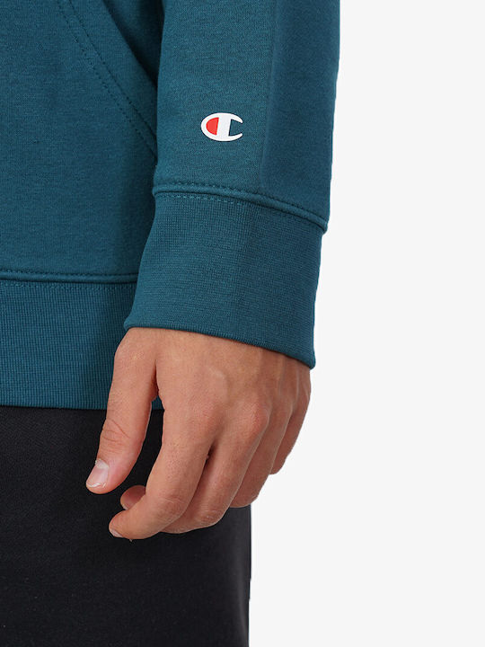 Sweatshirt with Hood Petrol Blue