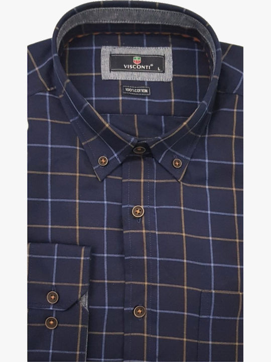 Visconti Cotton Shirt Navy Blue