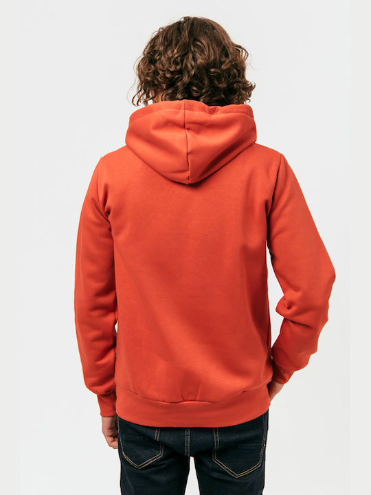 Paco & Co Men's Sweatshirt with Hood and Pockets Orange