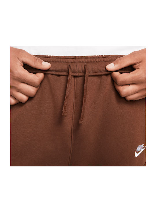 Men's Fleece Sweatpants with Rubber Cacao Wow / White