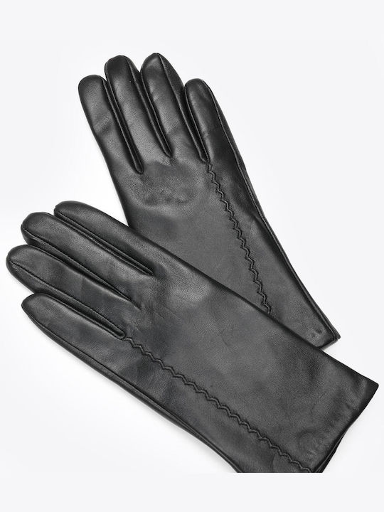 Axel Μαύρα Γυναικεία Δερμάτινα Γάντια