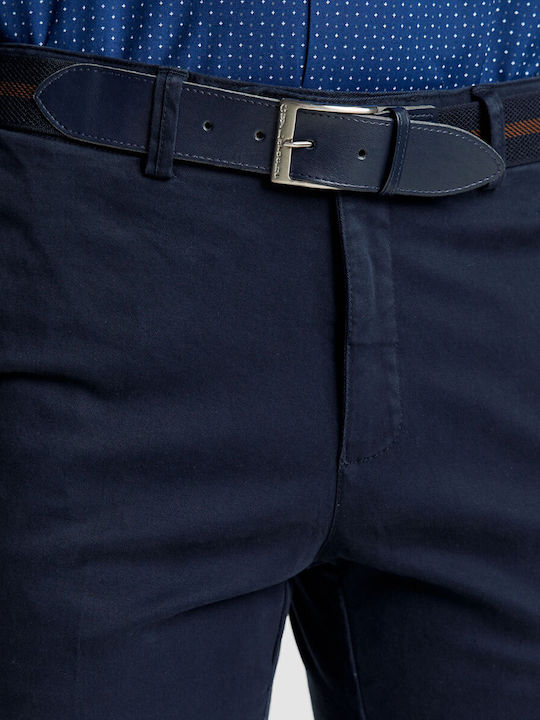 Pantaloni Chino Elastic Fit Regular Albastru Marin